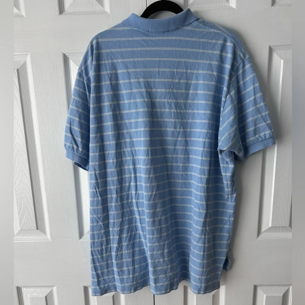 Polo Ralph Lauren Light Blue & White Striped Polo Shirt XXL Pink Pony